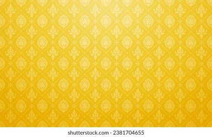 Luxury Thai pattern Golden background vector illustration. lai Thai element pattern. Royal golden theme