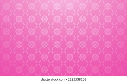 Ilustración de un vector de fondo rosado de patrón tailandés de lujo. Patrón de elementos Lai Thai. 
