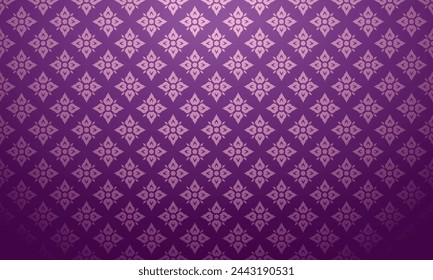 Luxury Thai pattern purple background vector illustration. Lai Thai element pattern. Dark purple theme