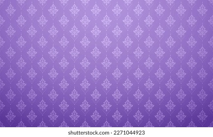 고급 태국 패턴 부드러운 보라색 배경 벡터 그림 Lai Thai 요소 패턴. 라벤더 색상 스톡 벡터