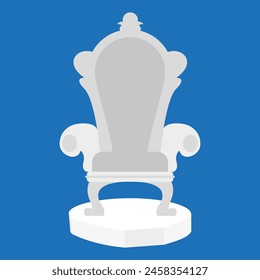 Luxury throne icon. Isometric of luxury throne icon for web design isolated on blue background