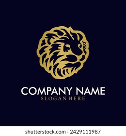Luxury tiger logo on dark background. Modern lion icon.	