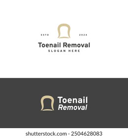 luxury toenail removal mark iconic logo design vector illustration with modern, bold and elegant styles. vintage toenail removal logo vector design template isolated on white background.