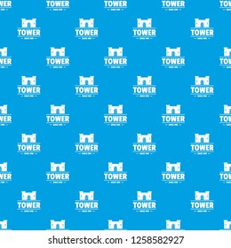 Luxury tower pattern vector seamless blue repeat for any use