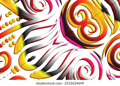 luxury traditional Indonesian Dayak batik design with aesthetic gradient background