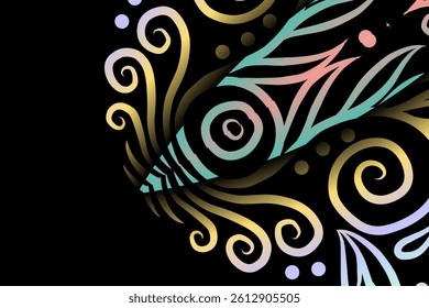 luxury traditional Indonesian Dayak batik design with aesthetic gradient background
