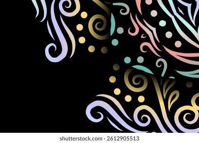 luxury traditional Indonesian Dayak batik design with aesthetic gradient background

