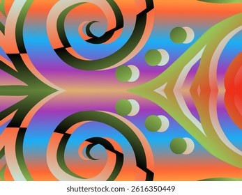 luxury traditional Indonesian Dayak batik design with aesthetic gradient background 