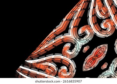 luxury traditional Indonesian Dayak batik design with aesthetic gradient background 