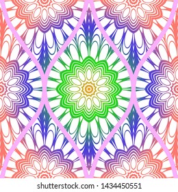 Luxury Traditional Ornamental Design. Modern Seamless Floral Pattern. Vector Illustration. For Interior Design, Printing, Web And Textile Design.