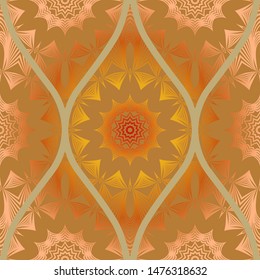 Luxury Traditional Ornamental Design. Modern Seamless Floral Pattern. Vector Illustration. For Interior Design, Printing, Web And Textile Design.
