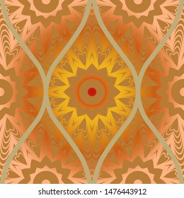 Luxury Traditional Ornamental Design. Modern Seamless Floral Pattern. Vector Illustration. For Interior Design, Printing, Web And Textile Design.