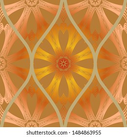 Luxury Traditional Ornamental Design. Modern Seamless Floral Pattern. Vector Illustration. For Interior Design, Printing, Web And Textile Design.