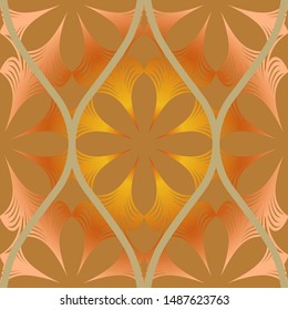 Luxury Traditional Ornamental Design. Modern Seamless Floral Pattern. Vector Illustration. For Interior Design, Printing, Web And Textile Design.