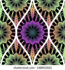 Luxury Traditional Ornamental Design. Modern Seamless Floral Pattern. Vector Illustration. For Interior Design, Printing, Web And Textile Design.