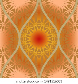 Luxury Traditional Ornamental Design. Modern Seamless Floral Pattern. Vector Illustration. For Interior Design, Printing, Web And Textile Design.