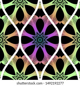 Luxury Traditional Ornamental Design. Modern Seamless Floral Pattern. Vector Illustration. For Interior Design, Printing, Web And Textile Design.