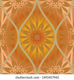 Luxury Traditional Ornamental Design. Modern Seamless Floral Pattern. Vector Illustration. For Interior Design, Printing, Web And Textile Design.