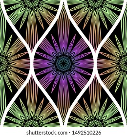 Luxury Traditional Ornamental Design. Modern Seamless Floral Pattern. Vector Illustration. For Interior Design, Printing, Web And Textile Design.