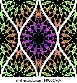 Luxury Traditional Ornamental Design. Modern Seamless Floral Pattern. Vector Illustration. For Interior Design, Printing, Web And Textile Design.