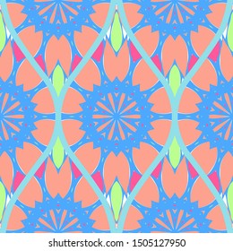Luxury Traditional Ornamental Design. Modern Seamless Floral Pattern. Vector Illustration. For Interior Design, Printing, Web And Textile Design.