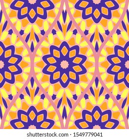 Luxury Traditional Ornamental Design. Modern Seamless Floral Pattern. Vector Illustration. For Interior Design, Printing, Web And Textile Design.