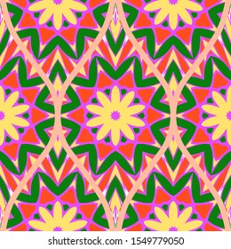 Luxury Traditional Ornamental Design. Modern Seamless Floral Pattern. Vector Illustration. For Interior Design, Printing, Web And Textile Design.