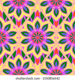 Luxury Traditional Ornamental Design. Modern Seamless Floral Pattern. Vector Illustration. For Interior Design, Printing, Web And Textile Design.
