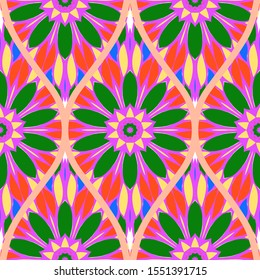 Luxury Traditional Ornamental Design. Modern Seamless Floral Pattern. Vector Illustration. For Interior Design, Printing, Web And Textile Design.