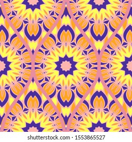 Luxury Traditional Ornamental Design. Modern Seamless Floral Pattern. Vector Illustration. For Interior Design, Printing, Web And Textile Design.