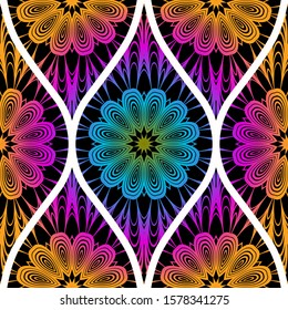 Luxury Traditional Ornamental Design. Modern Seamless Floral Pattern. Vector Illustration. For Interior Design, Printing, Web And Textile Design.