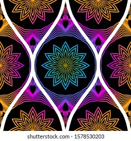 Luxury Traditional Ornamental Design. Modern Seamless Floral Pattern. Vector Illustration. For Interior Design, Printing, Web And Textile Design.