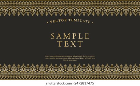 fondo de patrón tradicional de lujo con Elementos étnicos y marco ornamental