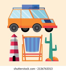 luxury travel set four icons