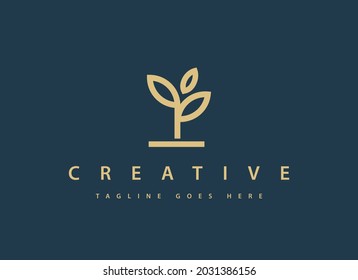 Luxury Tree Flower Abstract Logo Design Vector With Line Art And Linear Concept Style. Cosmetic Brand Logo. Beauty Spa Salon Logo.