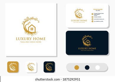 Luxury Tree and Home Logo Design and Business Card