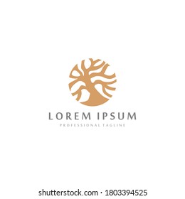 Luxus-Baumsymbol einzeln Logo Vorlage. für Spa, Boutique, Salon, Naturkosmetik