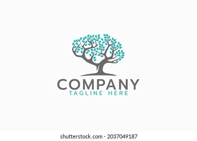 a luxury tree logo with a combination of a brain and tree for any business.