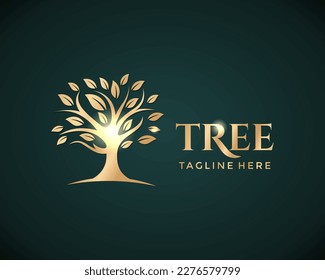 Vector de diseño de logotipo de árbol de lujo