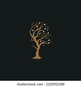 luxury tree silhouette logo vector	