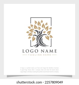 Diseño del logotipo del vector de árbol de lujo