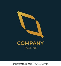 Luxury triangle leaf vector. Golden business elegant leaf, natural logo. Creative Idea logos designs. Symvol and Icon vector template.