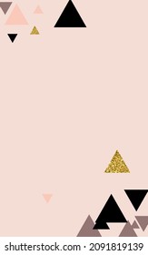 Luxury Triangle Vector Pink Background. Ornate Polygon Foil Texture. Memphis Mosaic Gradient Print. Glow  Shiny Pattern.