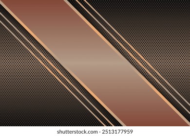 Luxury triangles stripes on  metallic texture background. Vector illustration.