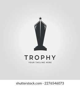 luxury trophy simple logo icon design vector illustration old vintage