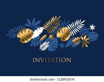 Luxury tropical geometric design element. Summer pattern for header, card, invitation, poster, cover and other web and print design projects  