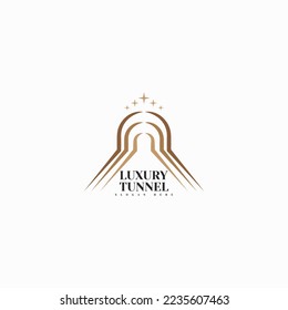 luxury tunnel passenger railways way symbol logo vector design template with simple, minimalist and modern styles isolated on white background. 