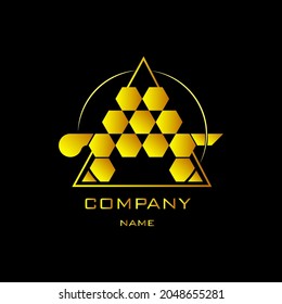 Luxury Turtle Logo Animal with triangle and hexagonal shapes.