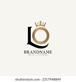 Luxury typography initial logo LO monogram vector design