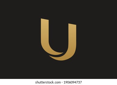 Diseño del logotipo de la letra U de lujo 